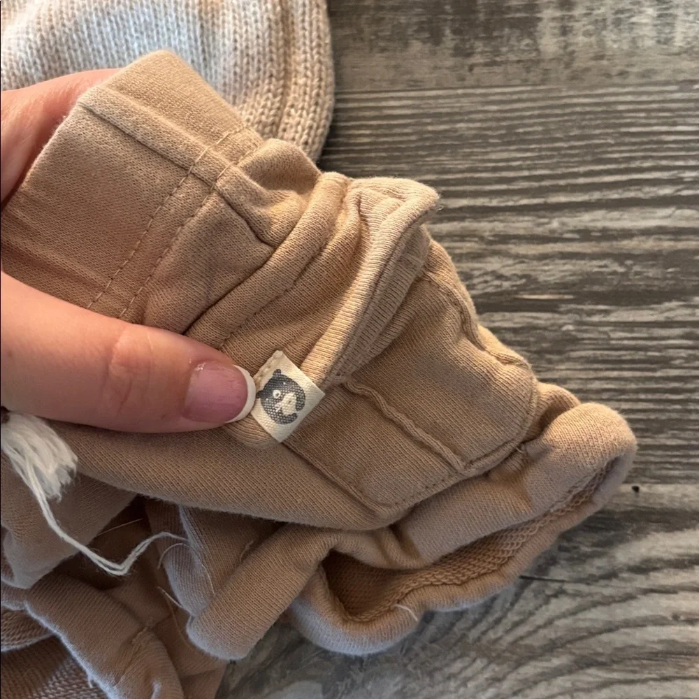 Cozy Beige Bear Knit Diaper Cover Set